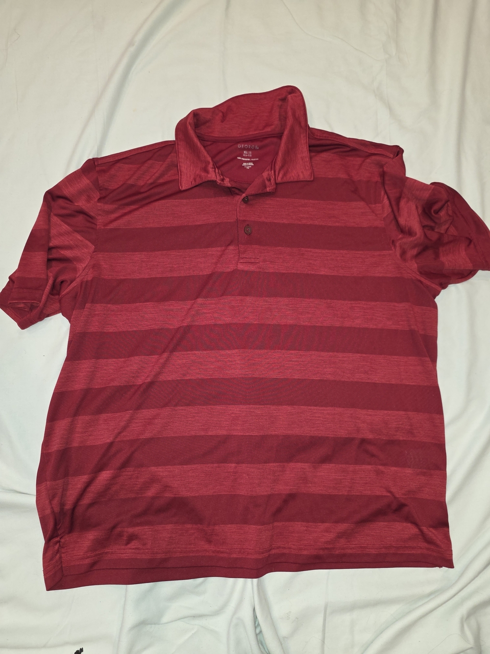 George Men's Red Striped Polo